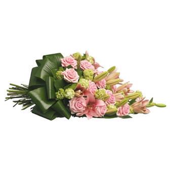 Luxe rouwboeket in het roze Rouwboeketten Bloemenpaleis Verhagen Rouwboeket € 20.00 